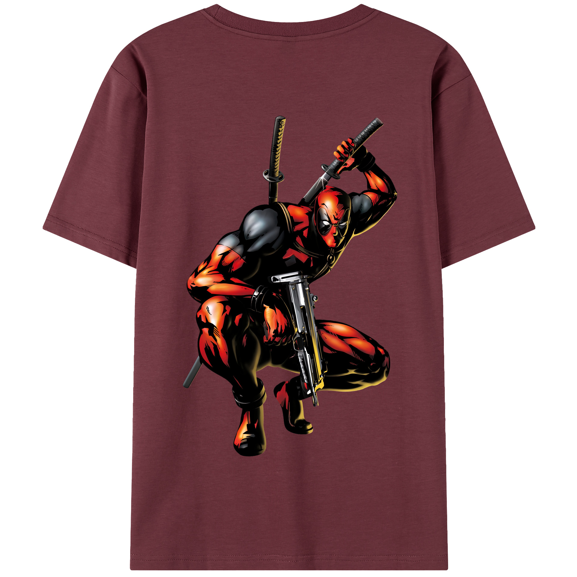 （画像用） Deadpool デッドプール 綿100％半袖Tシャツ（背面プリント）